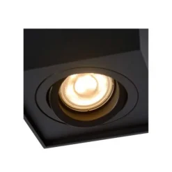 Lucide TUBE Spot GU10 Opbouw Vierk 9.6/9.6/12.5cm Zwart