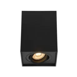 Lucide TUBE Spot GU10 Opbouw Vierk 9.6/9.6/12.5cm Zwart