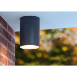 Lucide TUBIX - Plafondspot Buiten - Ø 10,8 cm - 1xE27 - IP54 - Antraciet