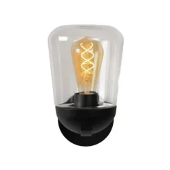 Lucide TULSA Wandlamp Buiten-Zwart-1xE27-40W-IP44-Glas