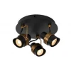 Lucide TUNDRAN Plafondspot-Zwart-Ø21-3xGU10-5W-Metaal