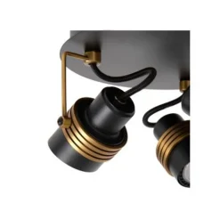 Lucide TUNDRAN Plafondspot-Zwart-Ø21-3xGU10-5W-Metaal