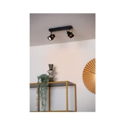 Lucide TUNDRAN Plafondspot-Zwart-2xGU10-5W-Metaal