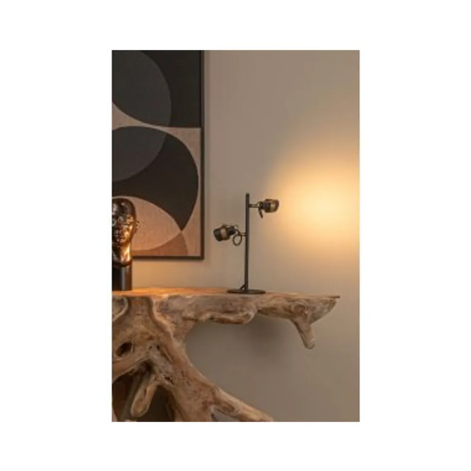 Lucide TUNDRAN Tafellamp-Zwart-2xGU10-5W-Metaal
