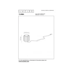 Lucide TURBIN - Tafellamp - Ø 10,6 cm - LED - 1x5W 3000K - Zwart