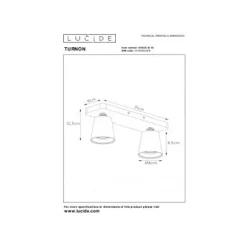 Lucide TURNON - Plafondspot - LED Dim to warm - GU10 - 2x5W 2200K/3000K - Zwart Lucide
