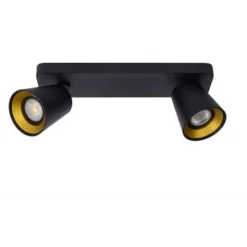 Lucide TURNON - Plafondspot - LED Dim to warm - GU10 - 2x5W 2200K/3000K - Zwart Lucide