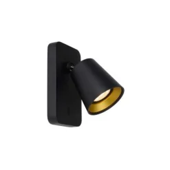 Lucide TURNON - Wandspot - LED Dim to warm - GU10 - 1x5W 2200K/3000K - Zwart Lucide