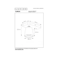 Lucide TURNON - Wandspot - LED Dim to warm - GU10 - 1x5W 2200K/3000K - Zwart Lucide