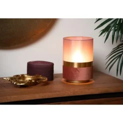 Lucide TUSSE - Tafellamp - Ø 15 cm - 1xE14 - Roze