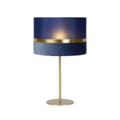 Lucide TUSSE. Tafellamp-Blauw-Ø30-1xE14-40W-Linnen