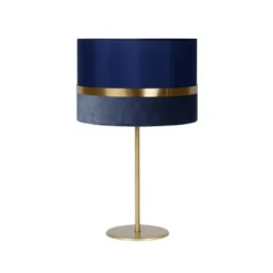 Lucide TUSSE. Tafellamp-Blauw-Ø30-1xE14-40W-Linnen