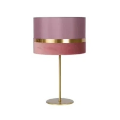 Lucide TUSSE. Tafellamp-Roze-Ø30-1xE14-40W-Linnen