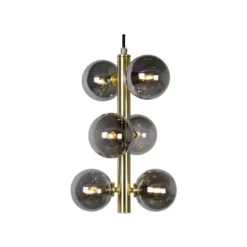 Lucide TYCHO - Hanglamp - Ø 25,5 cm - 6xG9 - Mat Goud / Messing