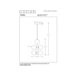 Lucide TYCHO - Hanglamp - Ø 25,5 cm - 6xG9 - Zwart