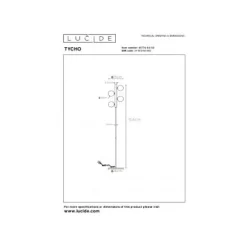 Lucide TYCHO - Vloerlamp - 4xG9 - Mat Goud / Messing