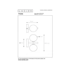 Lucide TYCHO - Wandlamp - 2xG9 - Zwart