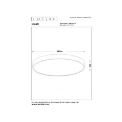 Lucide UNAR Plafonnière-Zwart-Ø49,5-LED Dimb.-36W-2700K