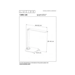 Lucide VARIO LED Bureellamp 8W DTW 2700-6500K 420LM Wit