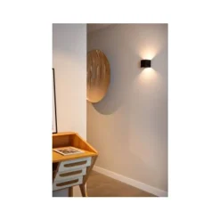 Lucide VERTIGO Wandlamp-Zwart-LED Dimb.-6W-2700K-5V-IP54