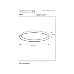 Lucide VIDAL - Plafonnière - Ø 28 cm - LED Dimb. - 1x21W 2700K - Mat Goud / Messing Lucide