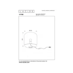 Lucide VITRO Tafellamp-Transp.-Ø35-1xE27-60W-Glas
