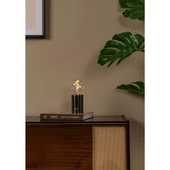 Lucide VIVO - Oplaadbare Tafellamp - Accu/Batterij - Ø 8 cm - LED Dimb. - E27 - 1x1W 2700K - Mat zwart chroom