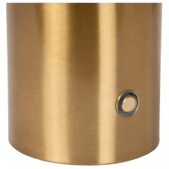 Lucide VIVO - Oplaadbare Tafellamp - Accu/Batterij - Ø 8 cm - LED Dimb. - E27 - 1x1W 2700K - Mat Goud / Messing