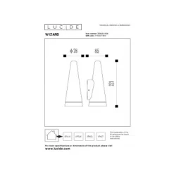 Lucide WIZARD Wandlamp Buiten-Antrac.-LED Dimb.-1xGU10