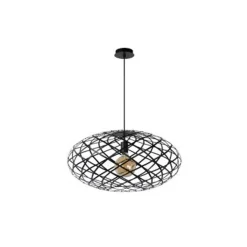 Lucide WOLFRAM - Hanglamp - Ø 65 cm - 1xE27 - Zwart
