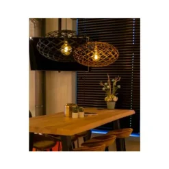 Lucide WOLFRAM - Hanglamp - Ø 100 cm - 3xE27 - Mat Goud / Messing