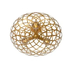 Lucide WOLFRAM - Plafonnière - Ø 65 cm - 3xE27 - Mat Goud / Messing