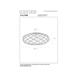Lucide WOLFRAM - Plafonnière - Ø 65 cm - 3xE27 - Mat Goud / Messing