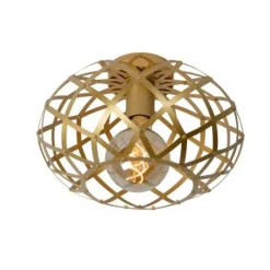 Lucide WOLFRAM - Plafonnière - Ø 30 cm - 1xE27 - Mat Goud / Messing