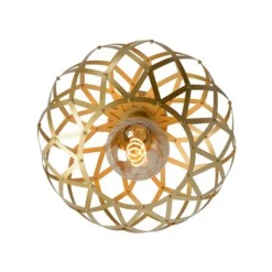 Lucide WOLFRAM - Plafonnière - Ø 30 cm - 1xE27 - Mat Goud / Messing