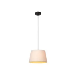 Lucide WOOLLY Hanglamp-Beige-Ø28-1xE27-60W-Katoen