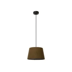 Lucide WOOLLY Hanglamp-Groen-Ø28-1xE27-60W-Katoen