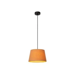 Lucide WOOLLY Hanglamp-Okerge.-Ø28-1xE27-60W-Katoen