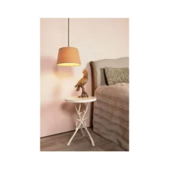 Lucide WOOLLY Hanglamp-Okerge.-Ø28-1xE27-60W-Katoen