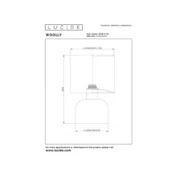 Lucide WOOLLY Tafellamp-Beige-Ø16-1xE14-40W-Katoen