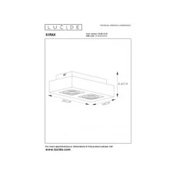 Lucide XIRAX Plafondlicht 2xGU10/5W DTW 3000K Zwart