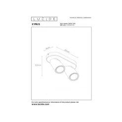 Lucide XYRUS Spot 2xGU10/5W incl.DTW L20 W9 H12.5cm Zwart
