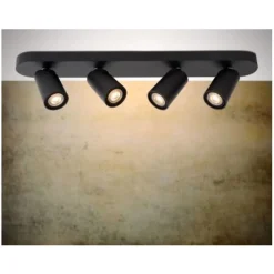 Lucide XYRUS Spot 4xGU10/5W incl.DTW L60 W9 H12.5cm Zwart