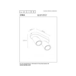Lucide XYRUS Spot 2xGU10/5W incl.DTW L20 W9 H12.5cm Wit