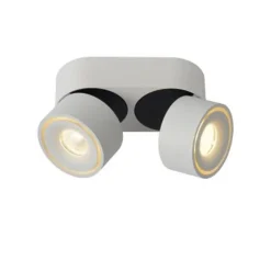 Lucide YUMIKO - Plafondspot - Ø 7,8 cm - LED Dimb. - 2x10W 2700K - Wit Lucide