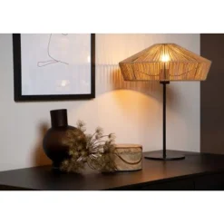 Lucide YUNKAI Tafellamp-Nature.-Ø40-1xE27-60W-Papier