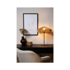 Lucide YUNKAI Tafellamp-Nature.-Ø40-1xE27-60W-Papier