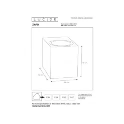 Lucide ZARO - Wandspot Buiten - 1xGU10 - IP44 - Wit