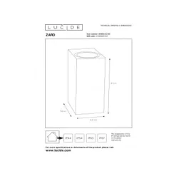 Lucide ZARO - Wandspot Buiten - 2xGU10 - IP44 - Zwart