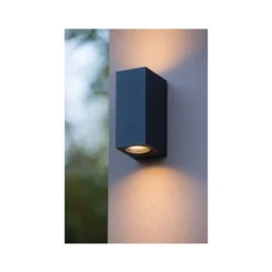 Lucide ZARO - Wandspot Buiten - 2xGU10 - IP44 - Zwart
